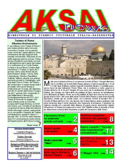 Aksainews - Aprile 2007 - CLICCA PER APRIRE IL GIORNALE