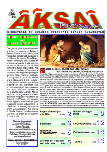 Aksainews - Dicembre 2007 - CLICCA PER APRIRE IL GIORNALE