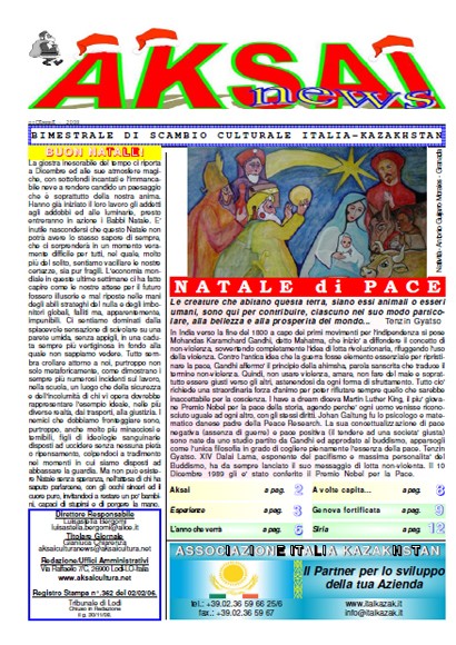 Aksainews - Dicembre 2008 - CLICCA PER APRIRE IL GIORNALE