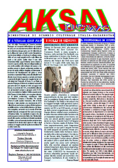 Aksainews - Febbraio 2007 - CLICCA PER APRIRE IL GIORNALE