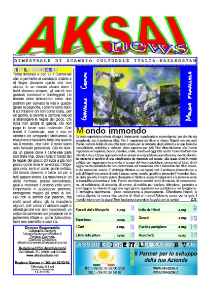 Aksainews - Febbraio 2008 - CLICCA PER APRIRE IL GIORNALE