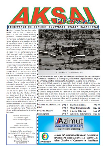 Aksainews - Febbraio 2010 - CLICCA PER APRIRE IL GIORNALE