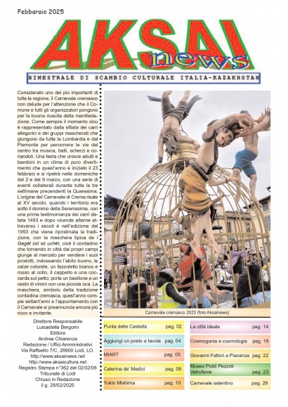 Aksainews - Febbraio 2025 - CLICCA PER APRIRE IL GIORNALE
