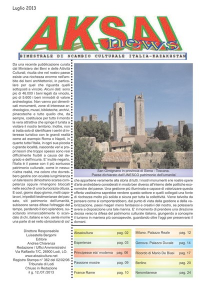 Aksainews - Luglio 2013 - CLICCA PER APRIRE IL GIORNALE