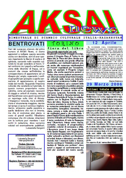 Aksainews - Maggio 2006 - CLICCA PER APRIRE IL GIORNALE
