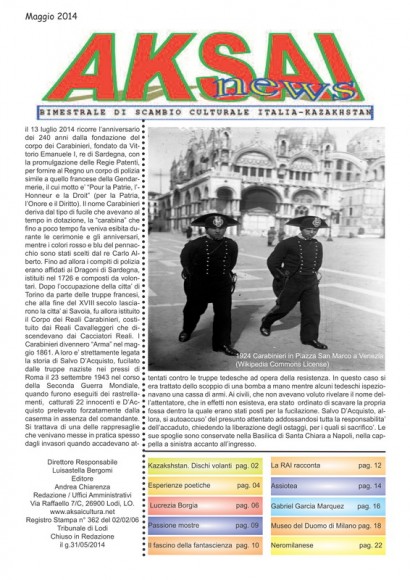 Aksainews - Maggio 2014 - CLICCA PER APRIRE IL GIORNALE