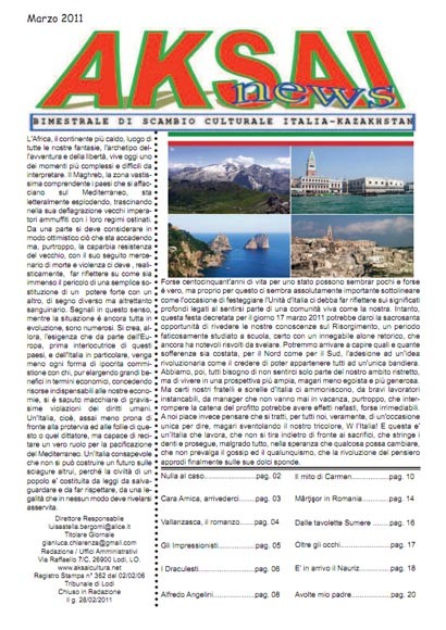 Aksainews - Marzo 2011 - CLICCA PER APRIRE IL GIORNALE