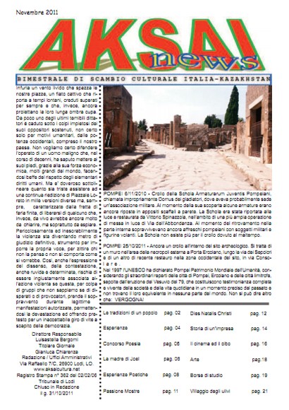 Aksainews - Novembre 2011 - CLICCA PER APRIRE IL GIORNALE