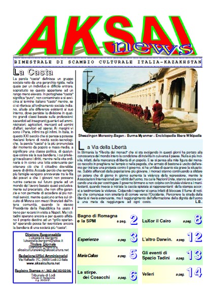 Aksainews - Ottobre 2007 - CLICCA PER APRIRE IL GIORNALE