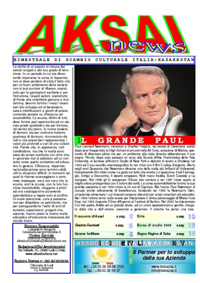 Aksainews - Ottobre 2008 - CLICCA PER APRIRE IL GIORNALE