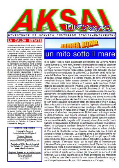 Aksainews - Settembre 2006 - CLICCA PER APRIRE IL GIORNALE