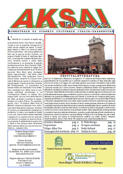 Aksainews - Settembre 2009 - CLICCA PER APRIRE IL GIORNALE