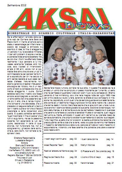 Aksainews - Settembre 2012 - CLICCA PER APRIRE IL GIORNALE