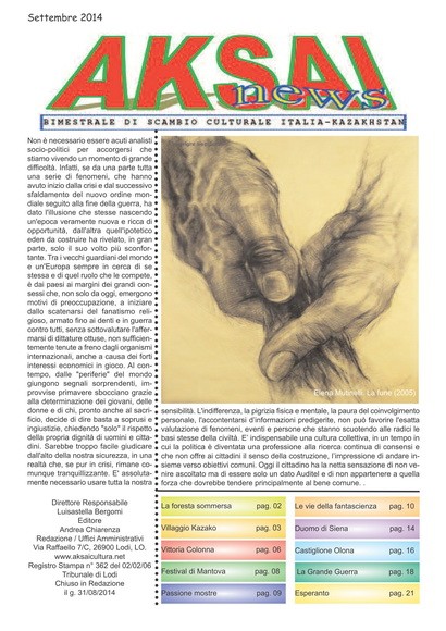 Aksainews - Settembre 2014 - CLICCA PER APRIRE IL GIORNALE