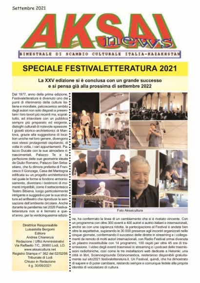 Aksainews - Settembre 2021 - CLICCA PER APRIRE IL GIORNALE